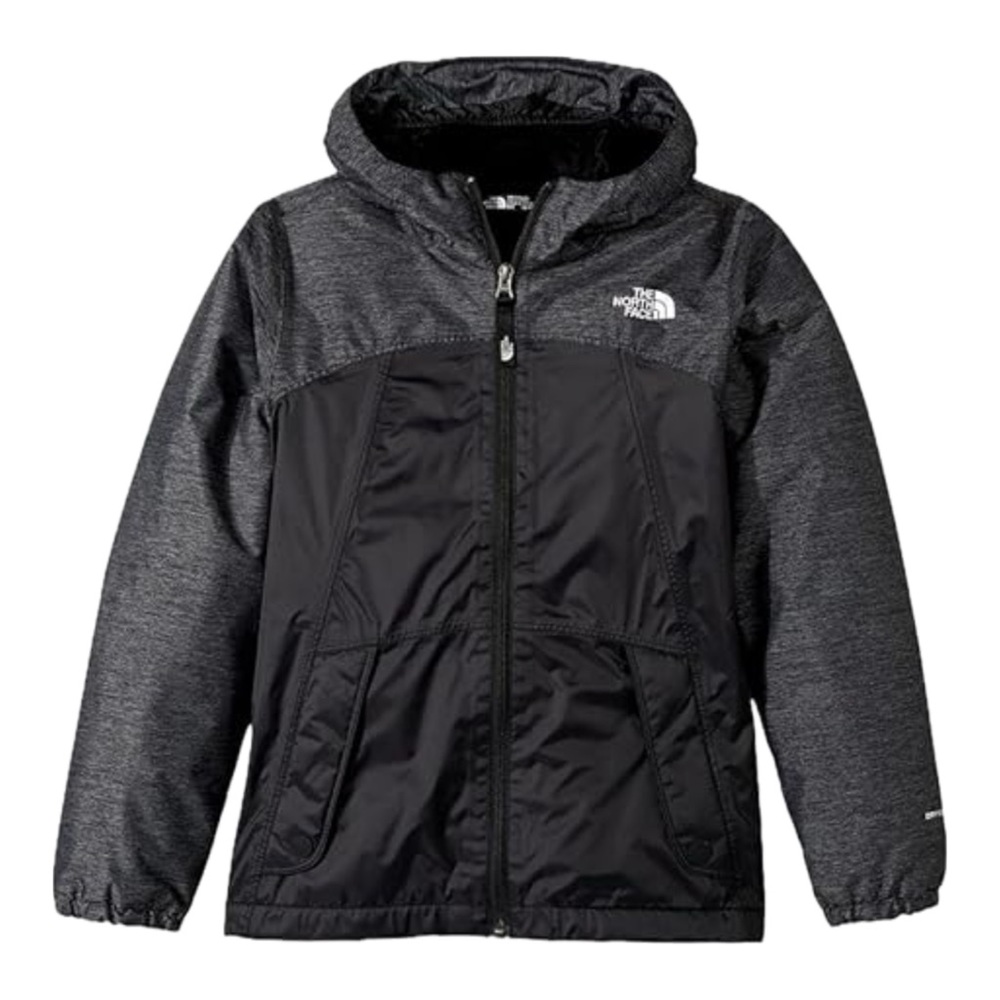 The North Face Girls' Warm Storm Waterproof Jacket Sz M 10/12 In Black/Gray